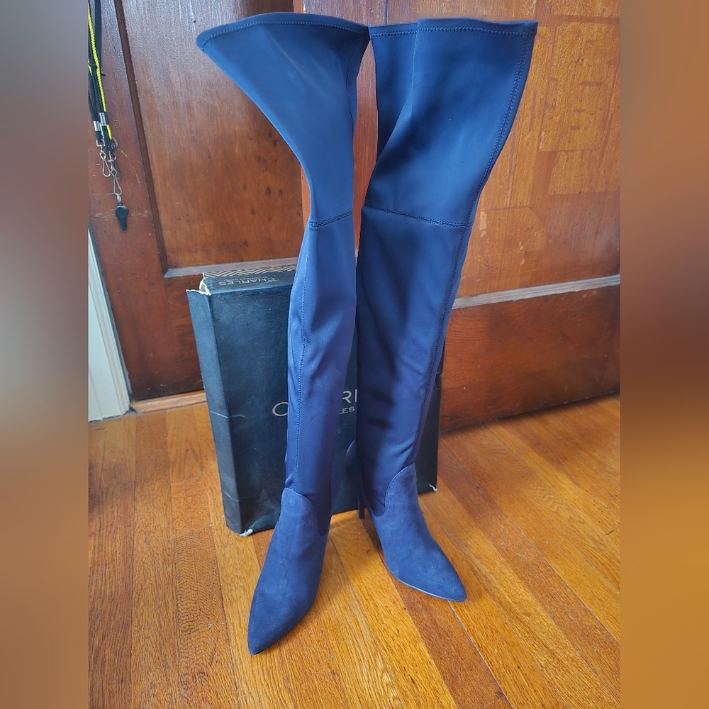 Charles David Navy Blue Over-the-Knee Boots